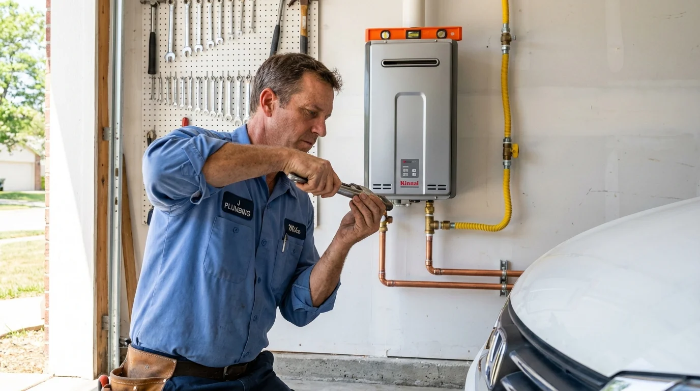 Tankless water heater installation by a Johns Plumbing LLC plumber in Miles City